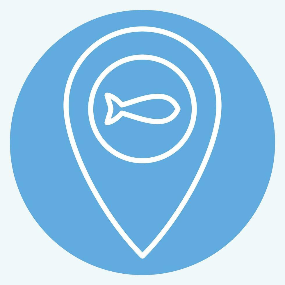 icône emplacement. en relation à mer symbole. bleu yeux style. Facile conception modifiable. Facile illustration vecteur