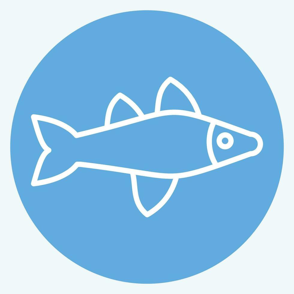 icône poisson. en relation à mer symbole. bleu yeux style. Facile conception modifiable. Facile illustration vecteur