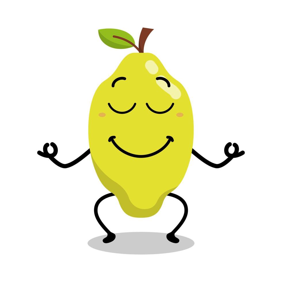 personnage de mangue mignon faisant du yoga illustration vecteur