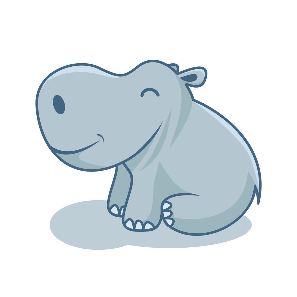 hippopotame dessin animé mignon hippopotame illustrations vecteur