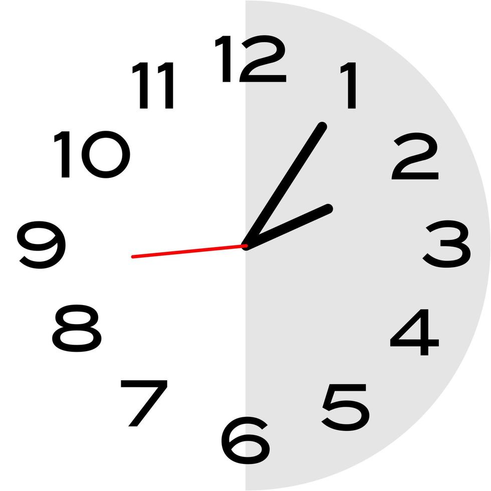 Icône de l'horloge analogique 5 minutes après 2 heures vecteur