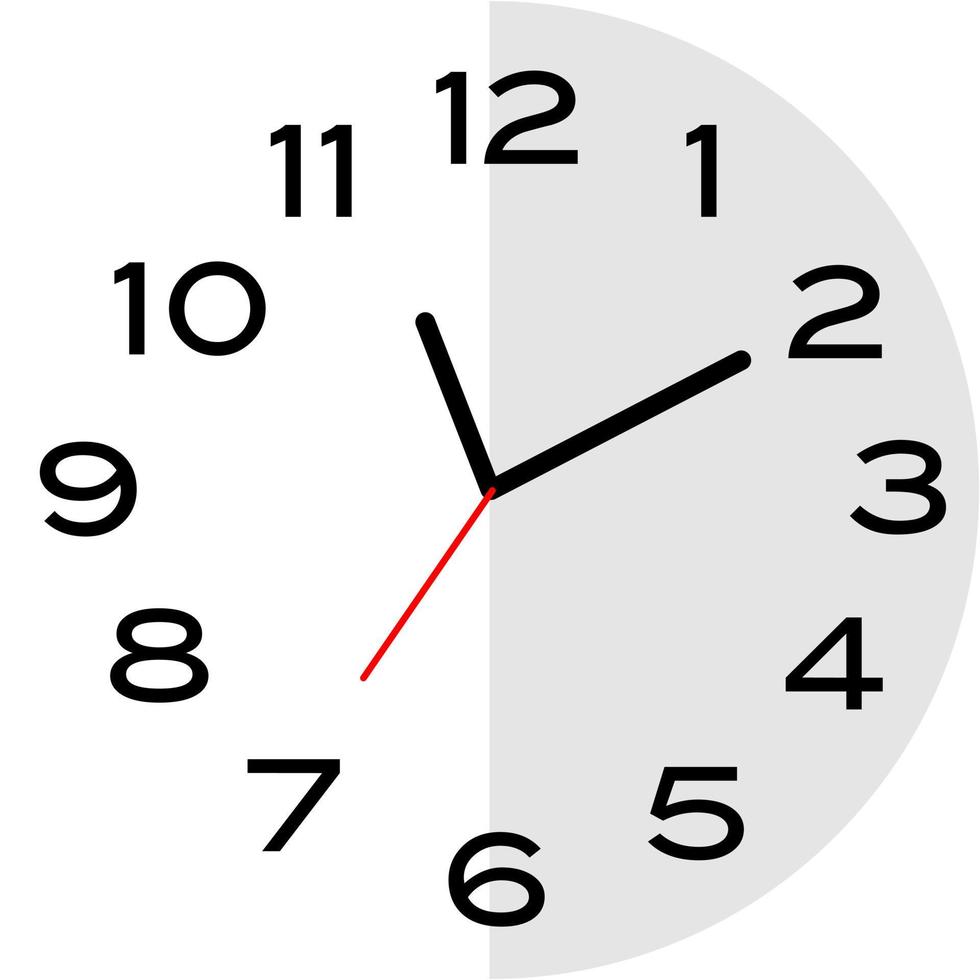 Icône de l'horloge analogique 10 minutes après 11 heures vecteur