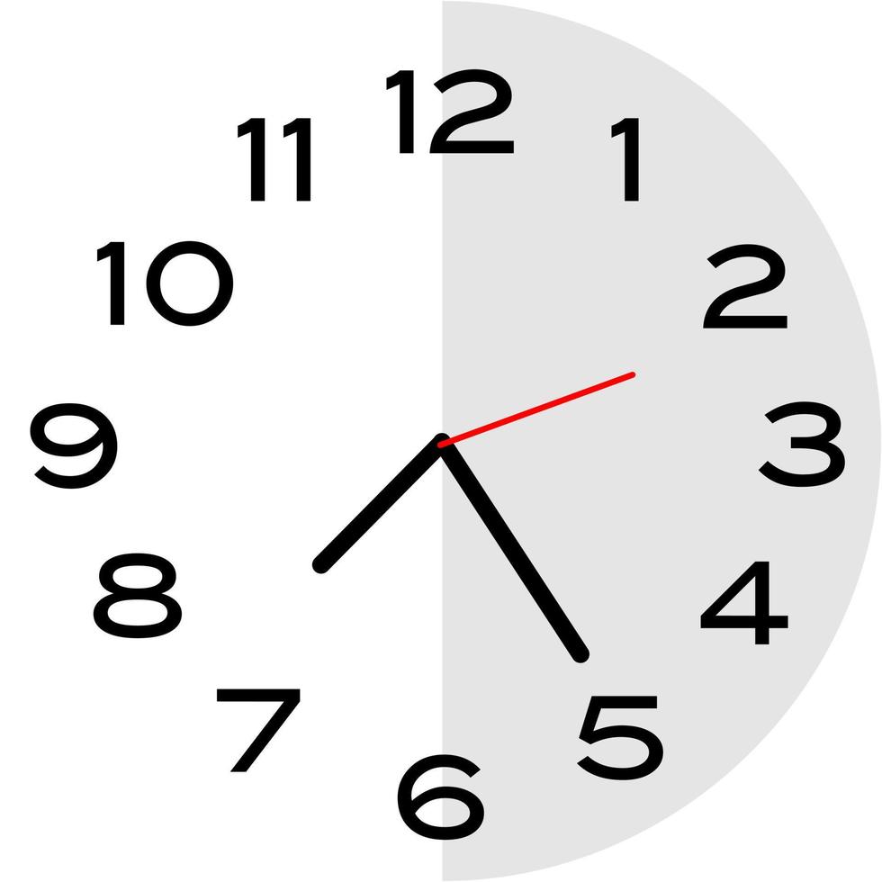 25 minutes après 7 heures icône de l'horloge analogique vecteur