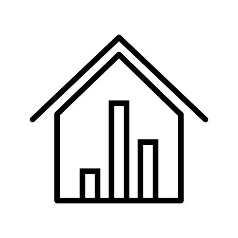 Icône de vecteur de statistiques de l&#39;immobilier