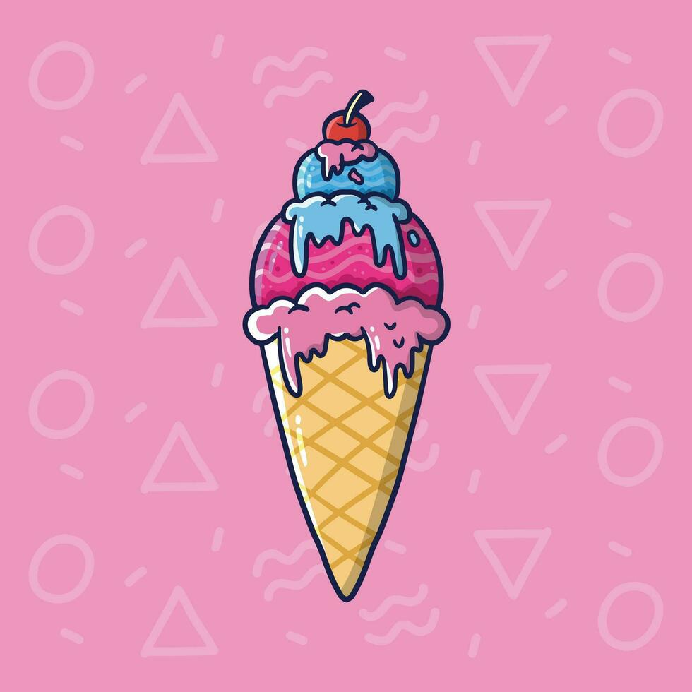 dessin animé vecteur illustration de Frais gelato la glace crème. la glace crème vecteur illustration