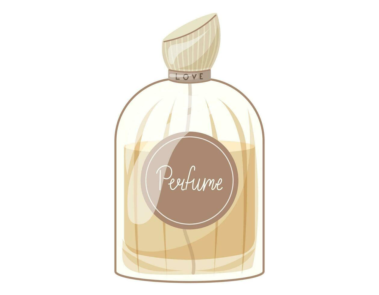 verre élégant bouteille de parfumé parfum. vecteur isolé dessin animé Jaune eau de parfum.