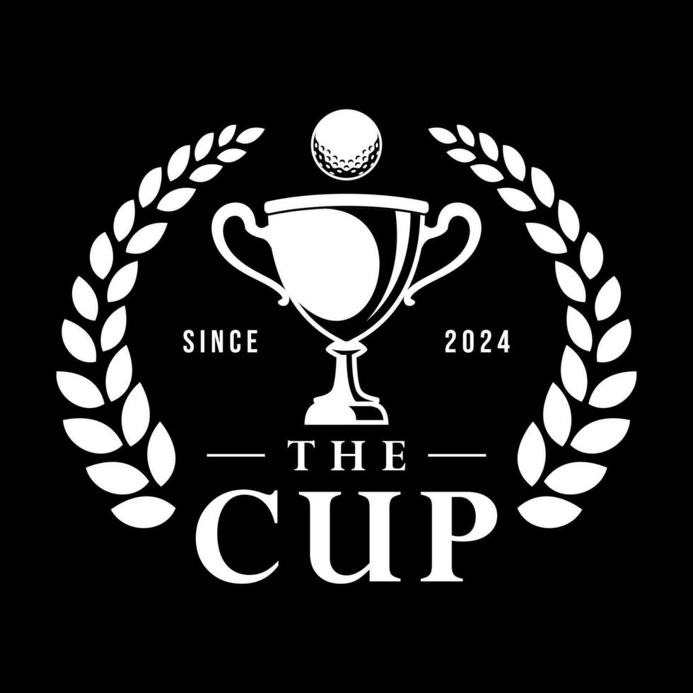 le golf tournoi tasse logo modèle vecteur