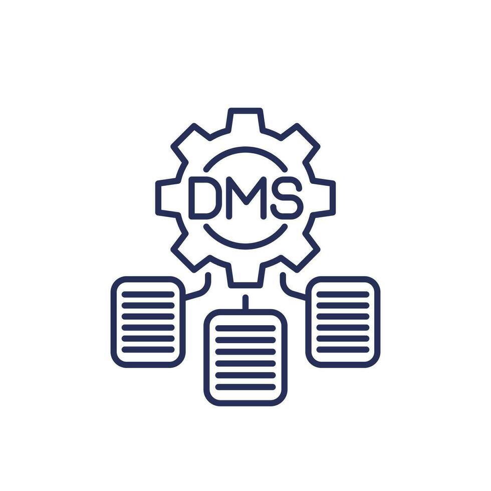 dms, document la gestion système ligne icône avec une équipement vecteur