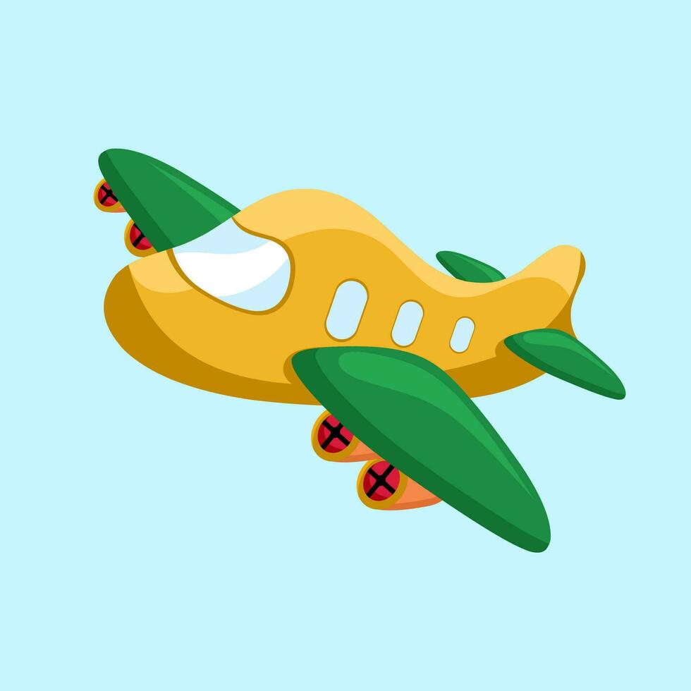 mignonne dessin animé avion, vecteur isolé sur blanc arrière-plan, très adapté pour enfants éducatif livres, et coloration livres,