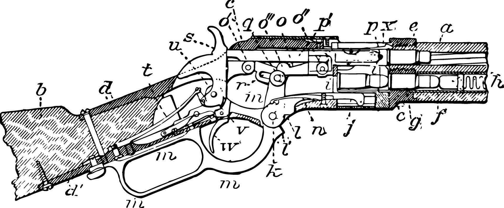 Winchester fusil, ancien illustration. vecteur