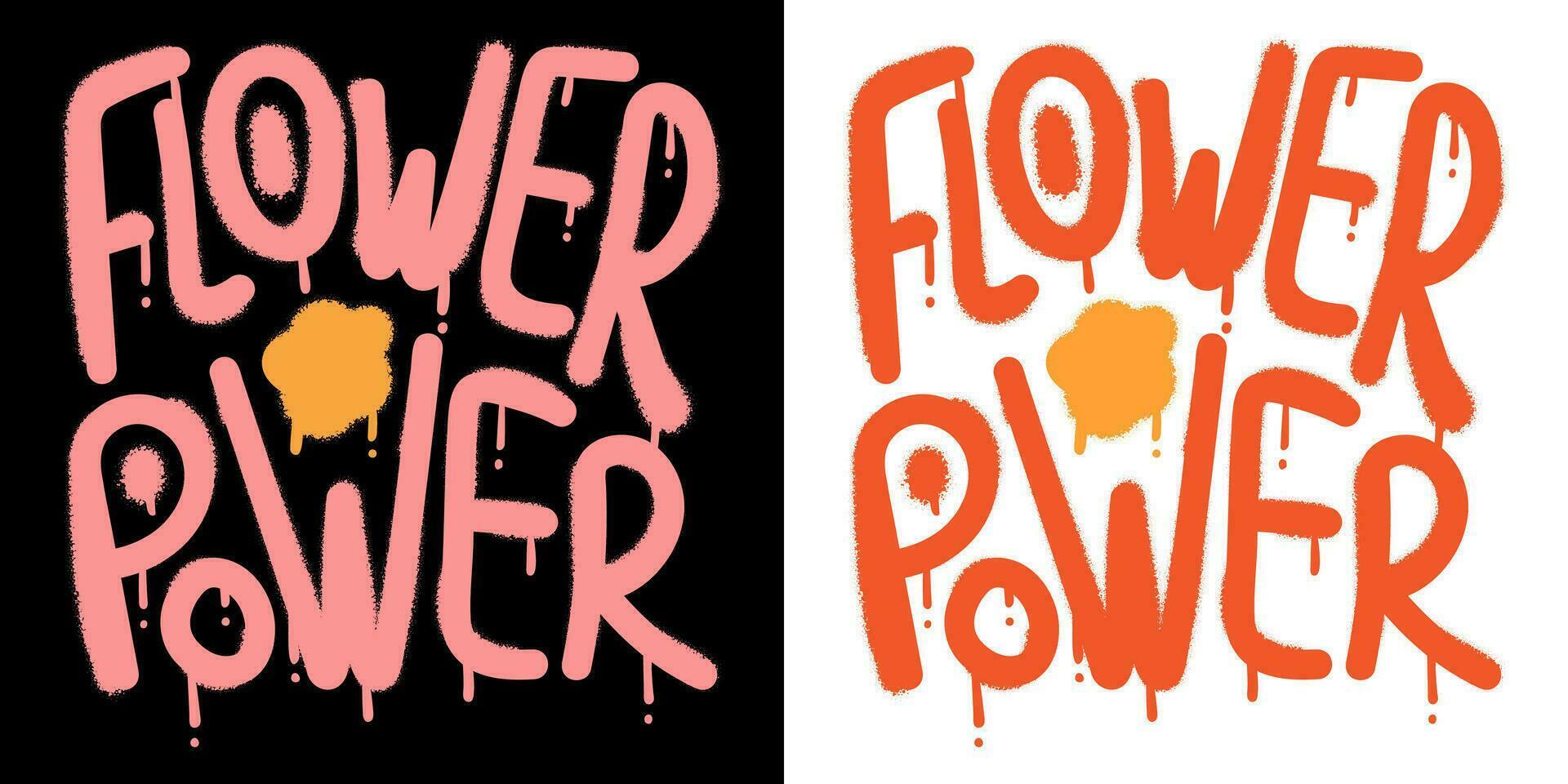 fleur Puissance caractères graffiti vaporisateur peindre vecteur illustration