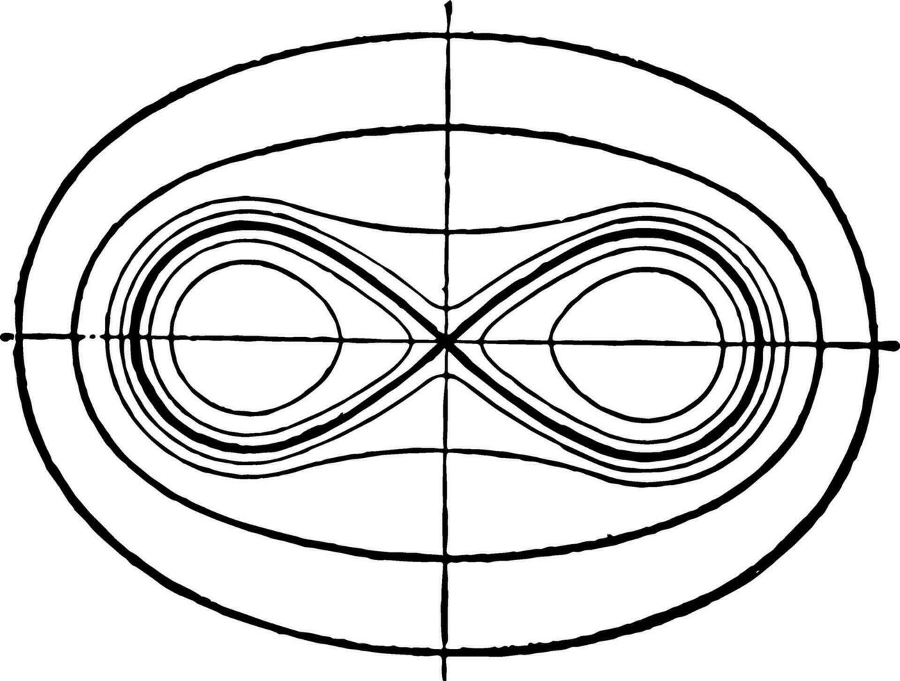 cassinien ovale ancien illustration. vecteur