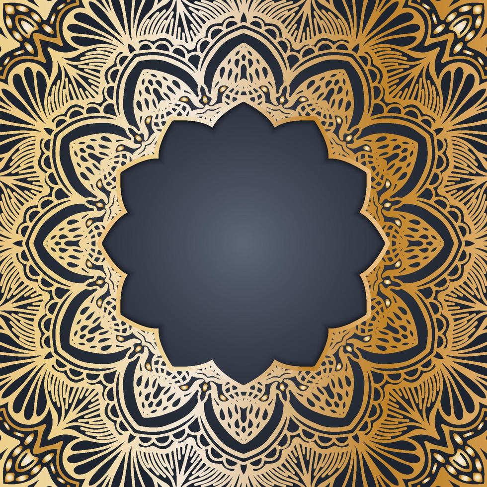 style d'ornement islamique de cadre de bordure d'or de luxe vecteur