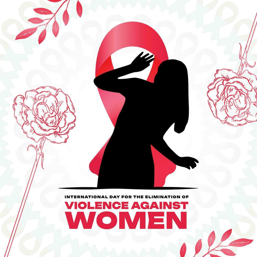 international journée pour le élimination de la violence contre femmes social médias Publier bannière modèle vecteur