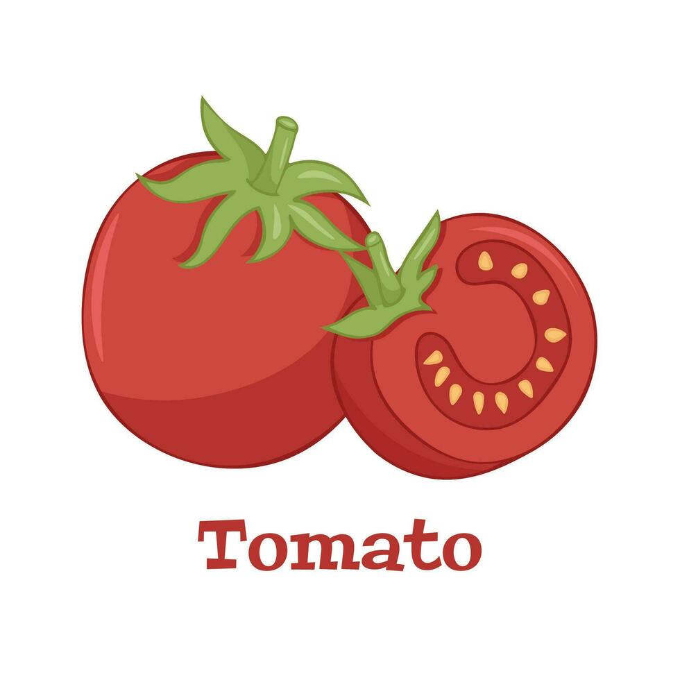 tomate icône dans plat style. isolé objet. tomate logo. légume de le cultiver. biologique aliments. vecteur illustration.