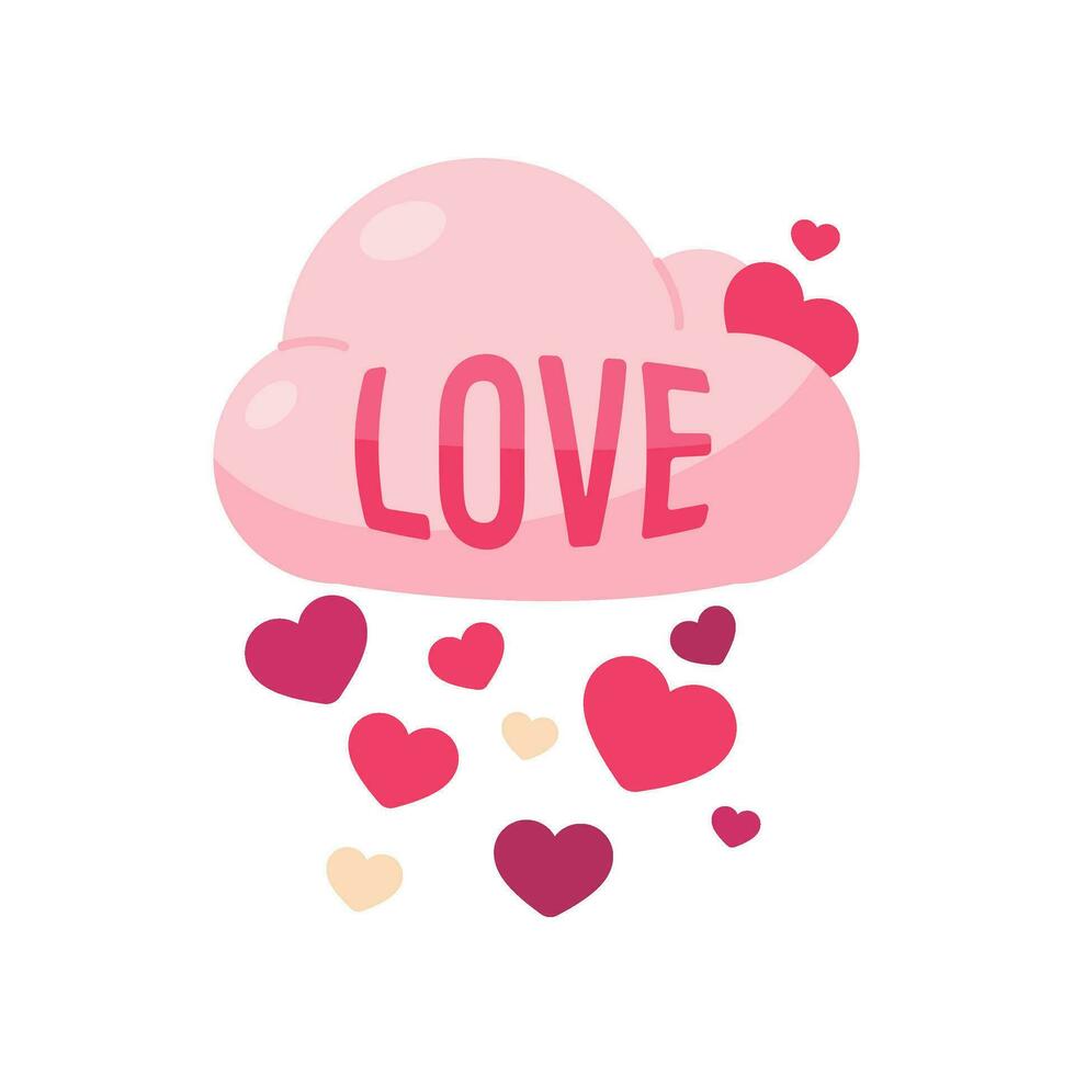 rose des nuages cette saupoudrer beaucoup l'amour cœurs des idées pour donnant l'amour sur la Saint-Valentin journée vecteur