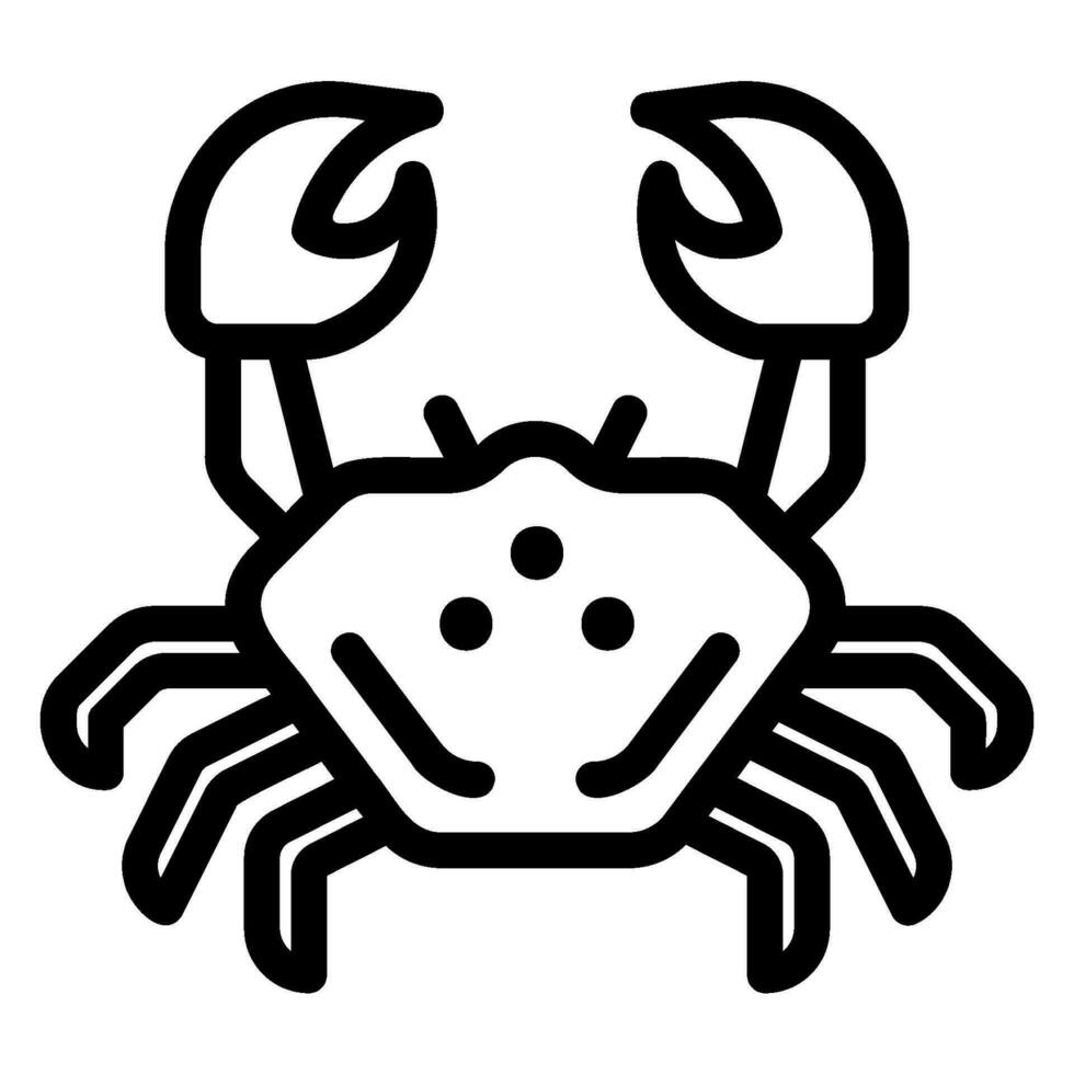 icône de ligne de crabe vecteur