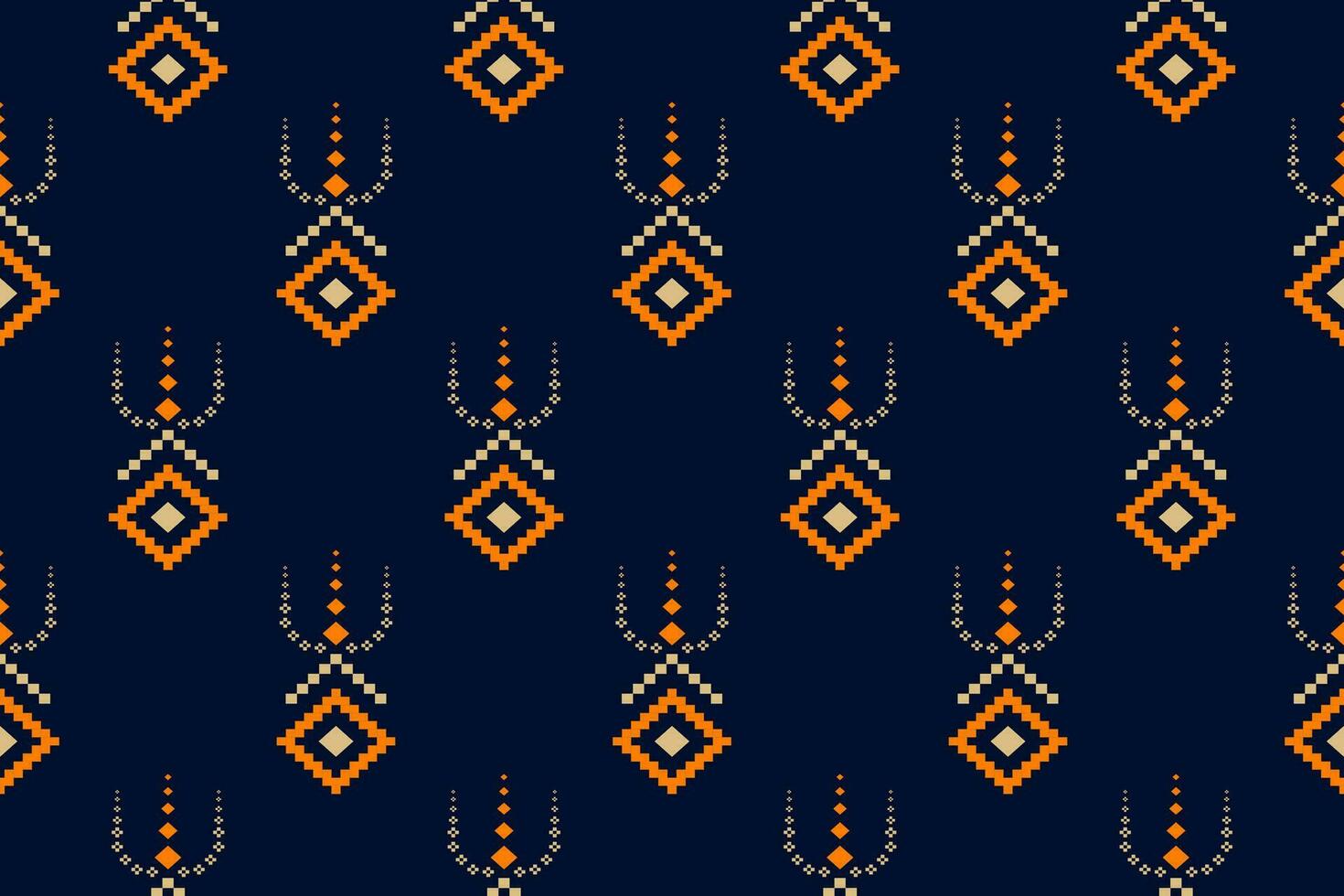 indigo marine bleu géométrique traditionnel ethnique modèle ikat sans couture modèle frontière abstrait conception pour en tissu impression tissu robe tapis rideaux et sarong aztèque africain Indien indonésien vecteur