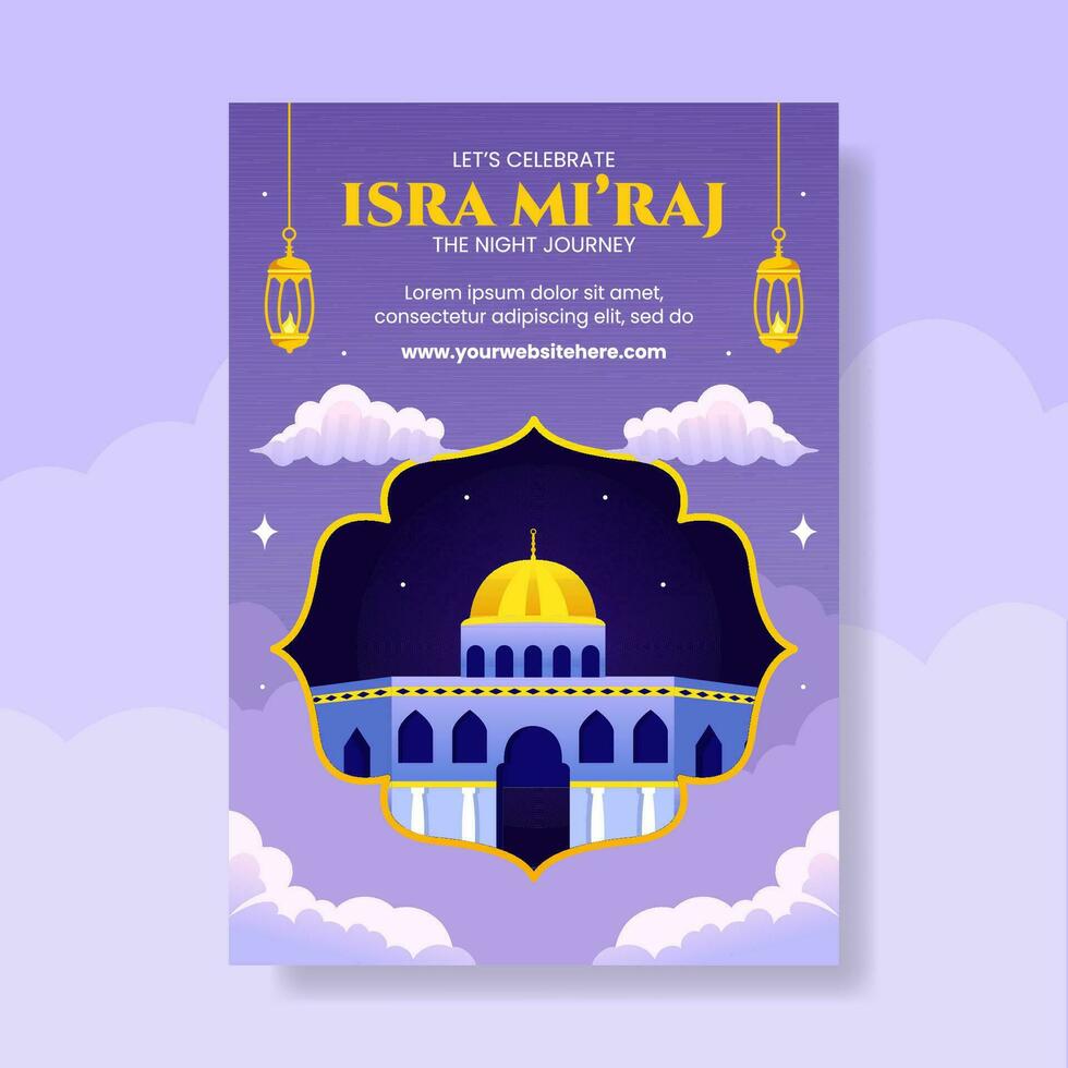 isra mi'raj invitation plat dessin animé main tiré modèles Contexte illustration vecteur