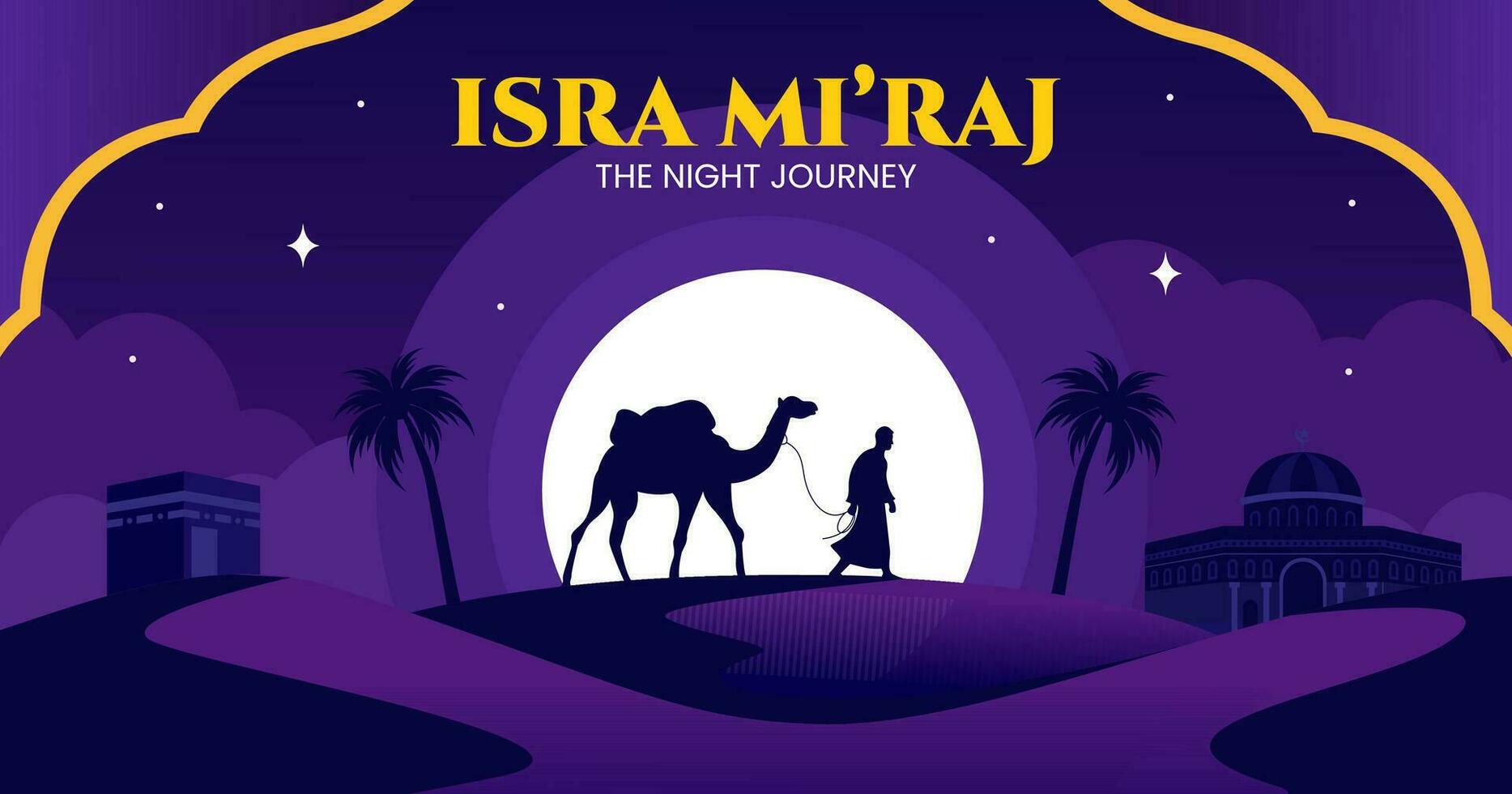 isra mi'raj Publier plat dessin animé main tiré modèles Contexte illustration vecteur