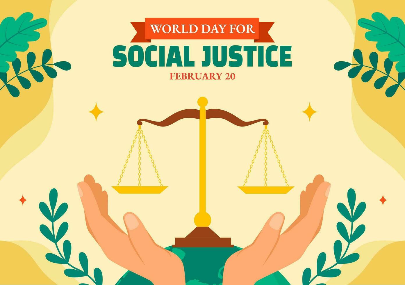 social Justice journée social médias Contexte plat dessin animé main tiré modèles illustration vecteur