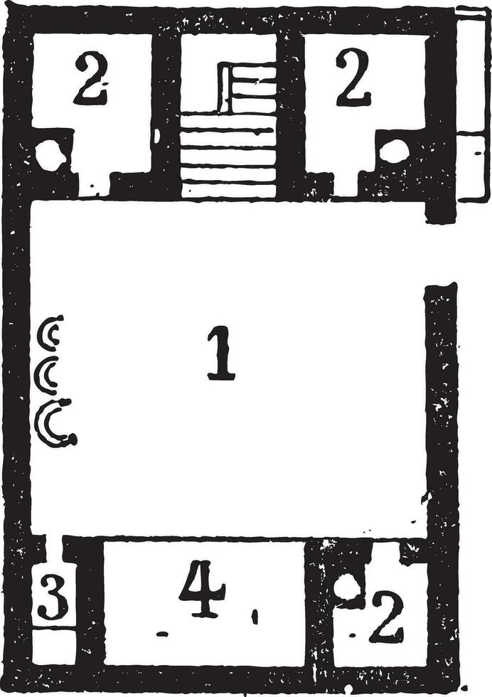 sol plan de un égyptien loger, ancien gravure vecteur