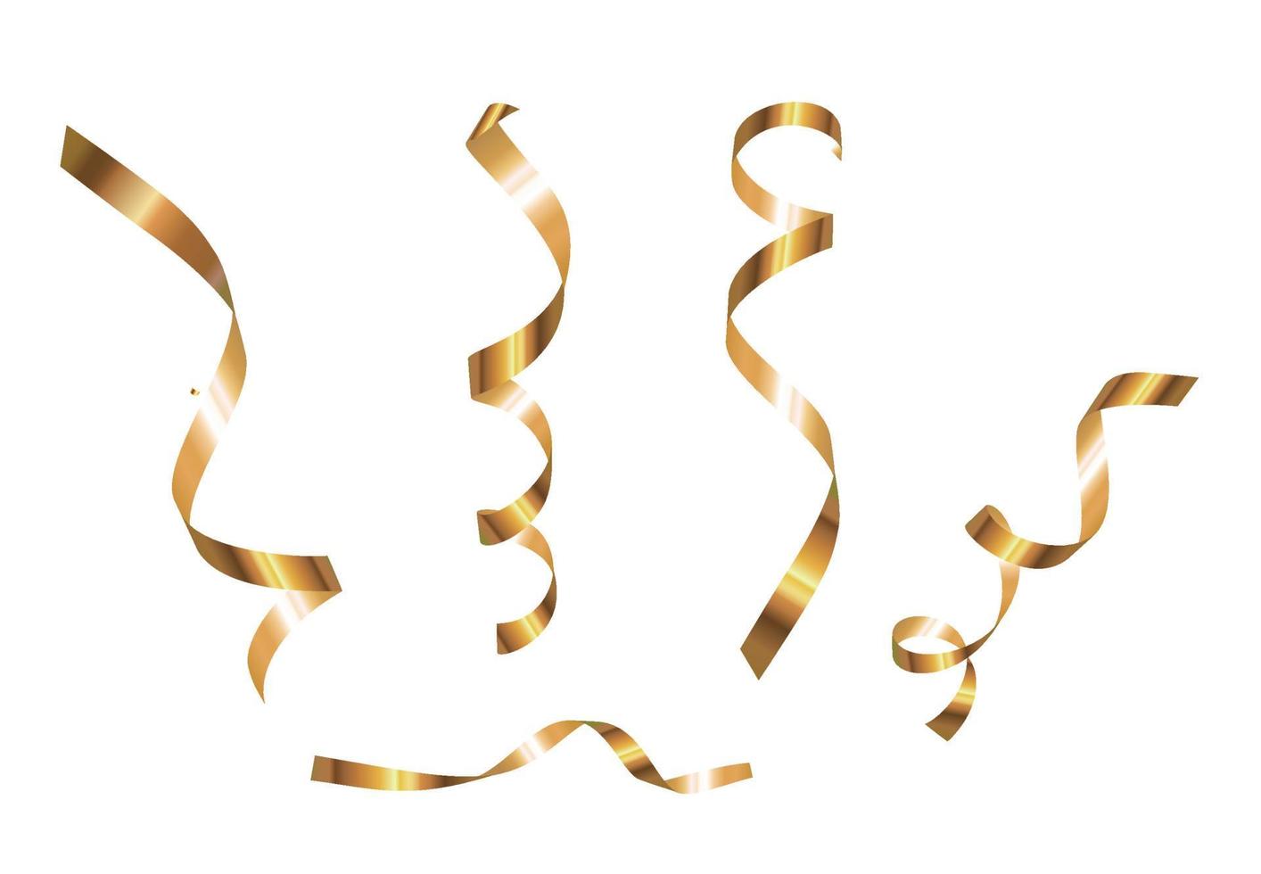 ensemble de collection de ruban doré isolé sur fond blanc. illustration vectorielle vecteur