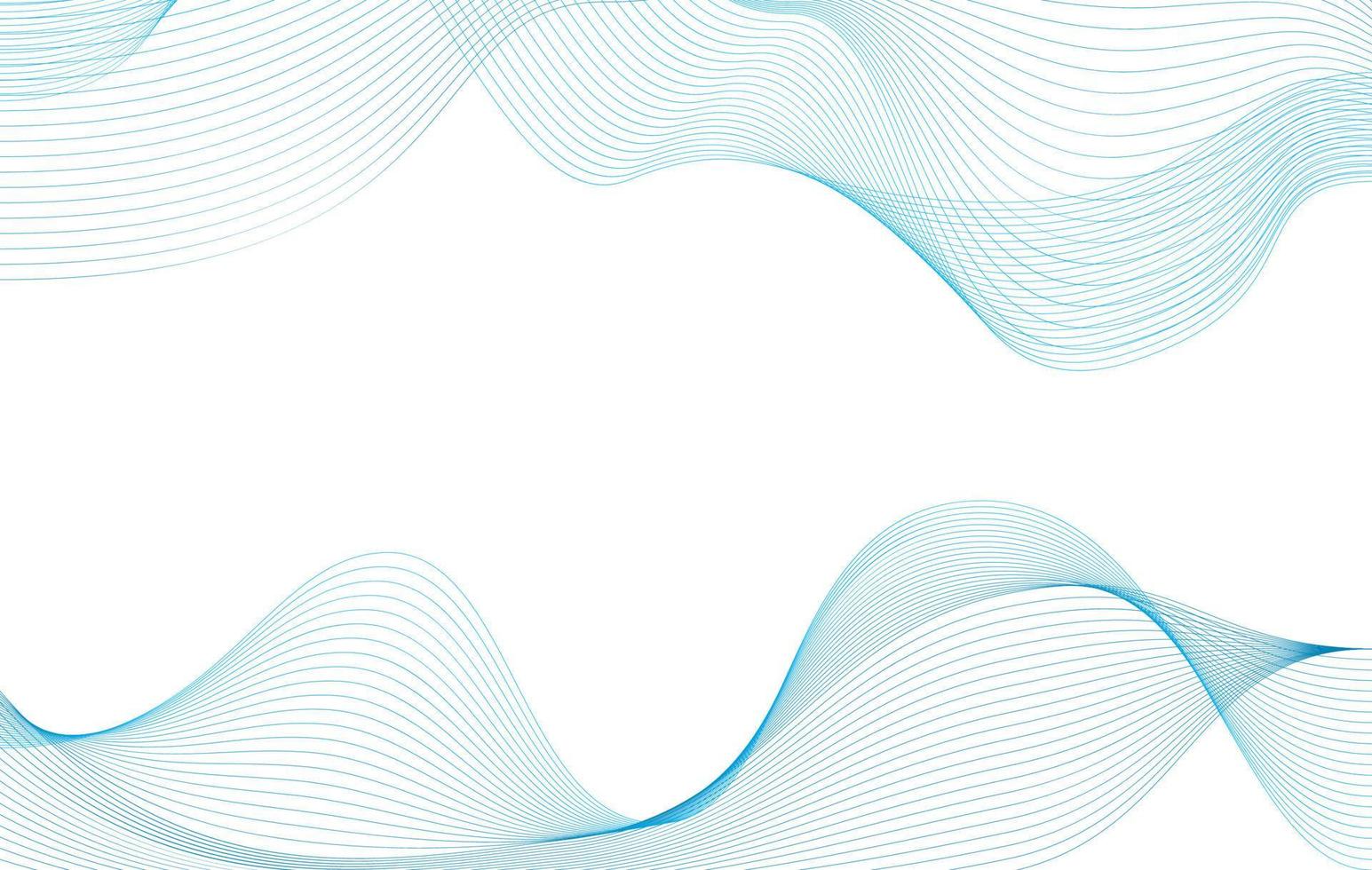 vague abstraite de lignes courbes de couleur bleue sur fond blanc avec place pour le texte. illustration vectorielle vecteur
