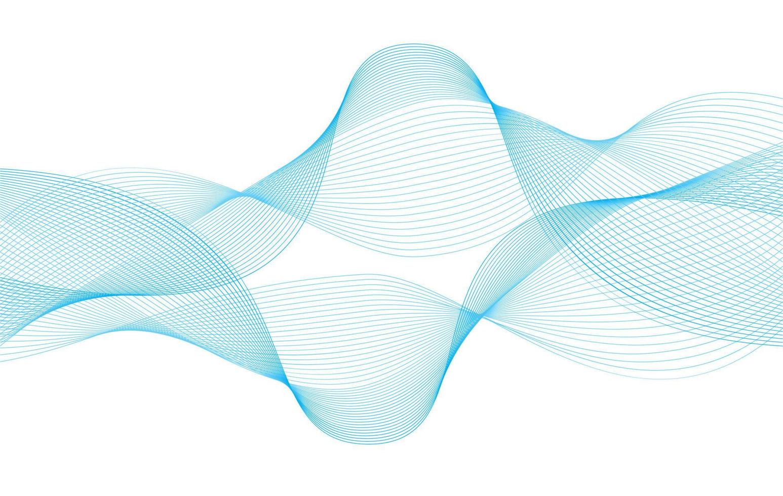 vague abstraite de lignes courbes de couleur bleue sur fond blanc. illustration vectorielle vecteur