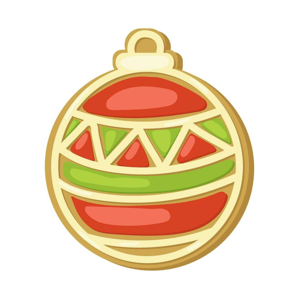 Noël biscuit. Noël arbre décoration. mignonne dessin animé style. vecteur