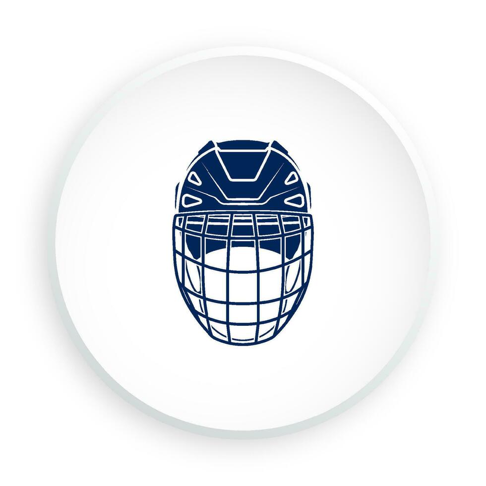 sport la glace le hockey casque icône dans néomorphisme style pour mobile application. sport équipement. bouton pour mobile application ou la toile. vecteur sur blanc Contexte