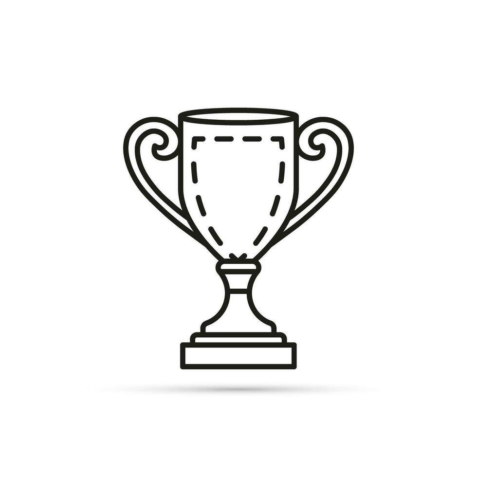 trophée tasse ligne icône. Facile gagnant symbole. isolé vecteur illustration