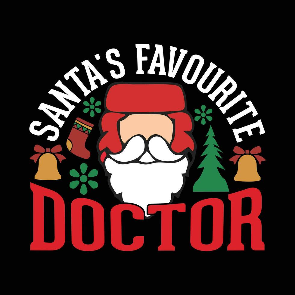 Père Noël préféré médecin Noël T-shirt vecteur conception.