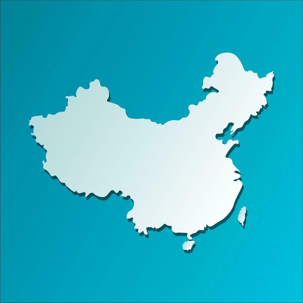 vecteur isolé simplifié illustration icône avec bleu silhouette de Chine carte. foncé bleu Contexte