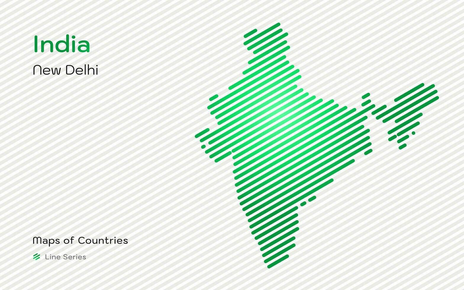 abstrait moderne luxe carte de Inde, Bharat, dans or en pente lignes modèle avec Capitale de Nouveau delhi vecteur