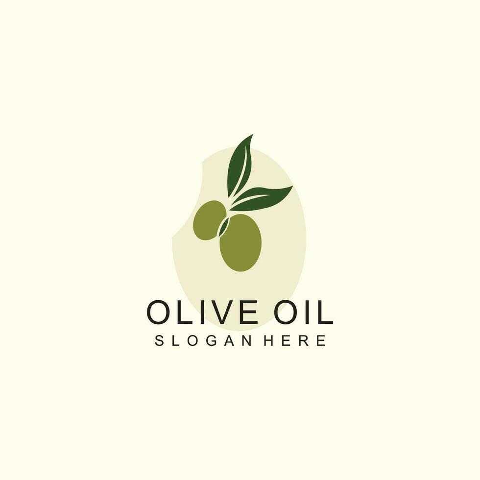 olive pétrole logo conception vecteur icône la nature beauté et santé