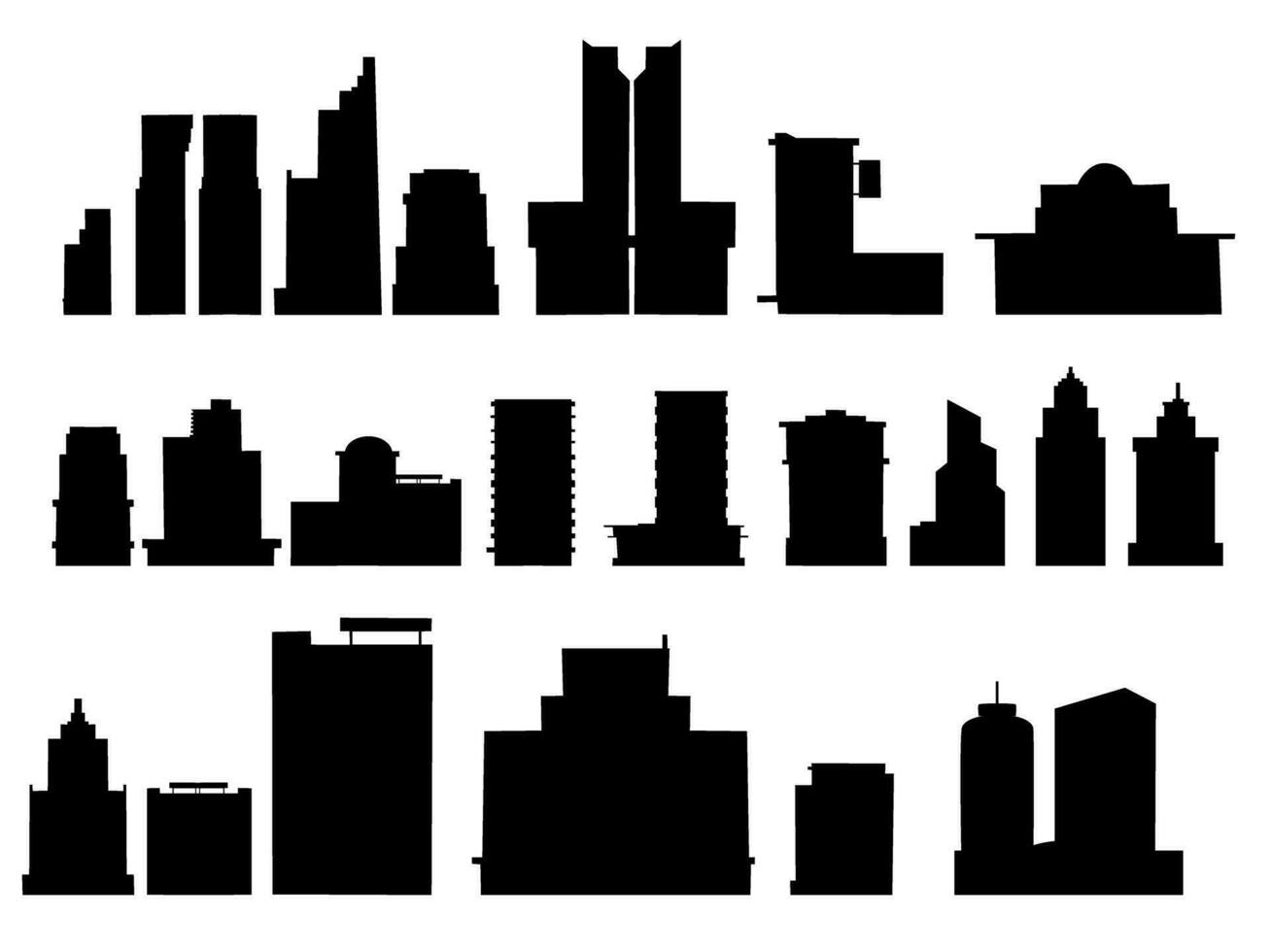 silhouette de le bâtiment.ville moderne icône sur transparent Contexte vecteur