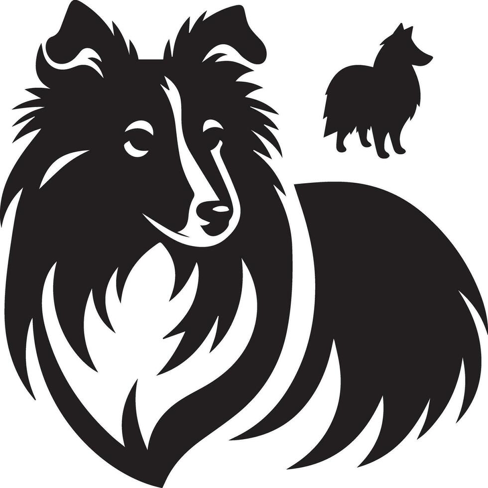 silhouette solide vecteur icône ensemble de chien, races, canin, cabot, chien, chiot, cabot, animal de compagnie, chienchien