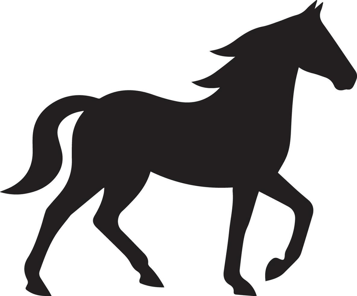 noir silhouette cheval vecteur
