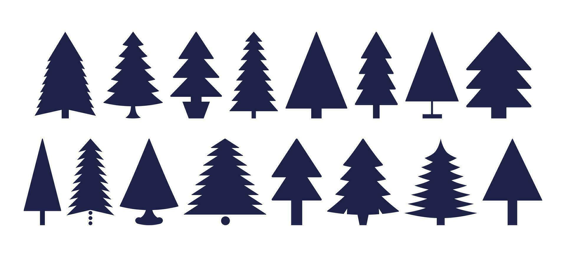 divers géométrique Noël arbre silhouette sur le blanc Contexte vecteur