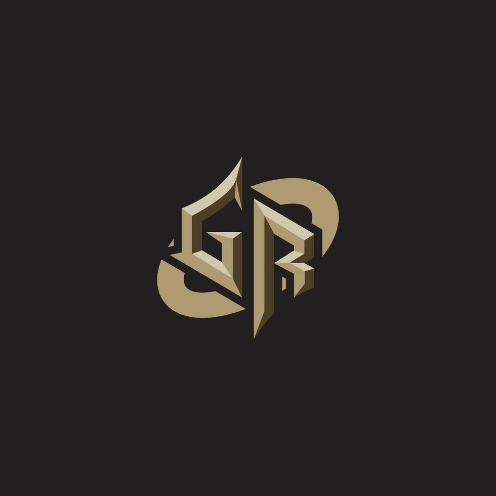 gr initiales concept logo professionnel conception esport jeu vecteur