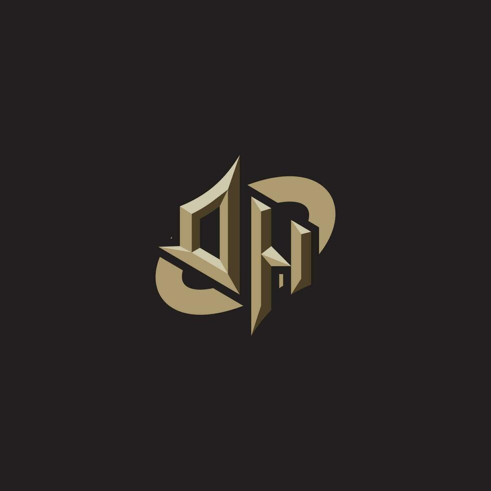 dh initiales concept logo professionnel conception esport jeu vecteur