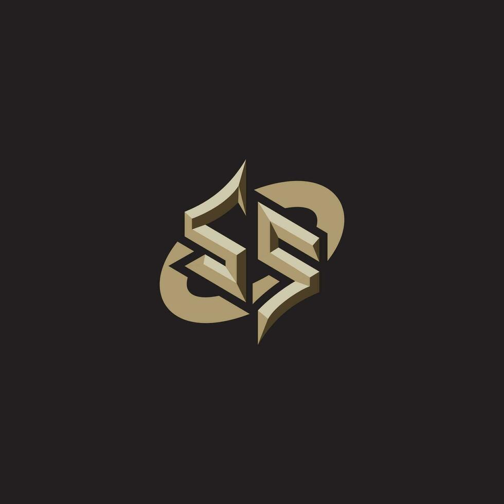 ss initiales concept logo professionnel conception esport jeu vecteur