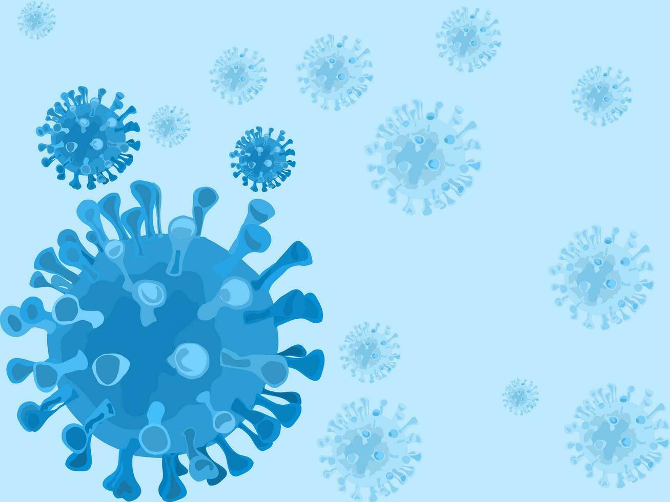 chinois respiratoire infection coronavirus 2019-nCoV, une microscopique vue de flottant cellules vecteur