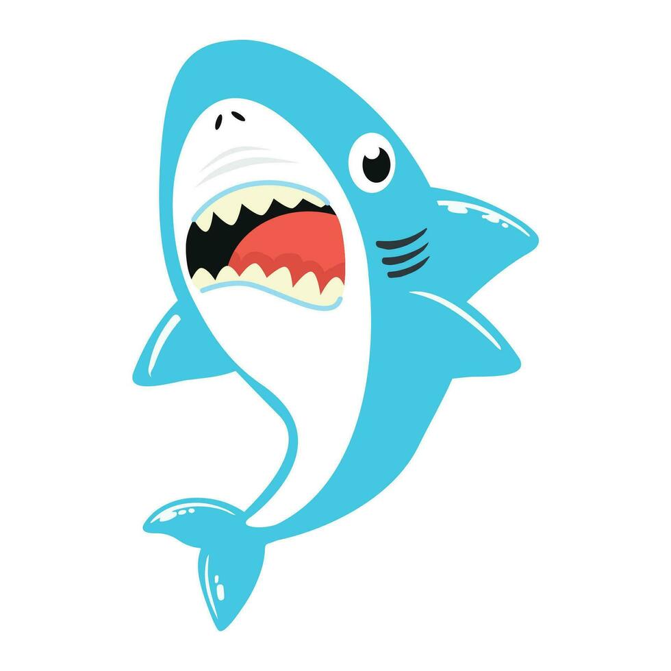 requin en colère dessin animé dessin animé vecteur