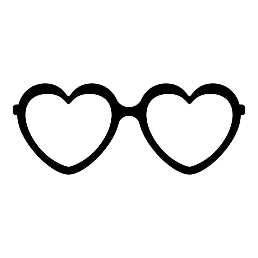 cœur des lunettes de soleil icône isolé sur blanc arrière-plan, vecteur illustration