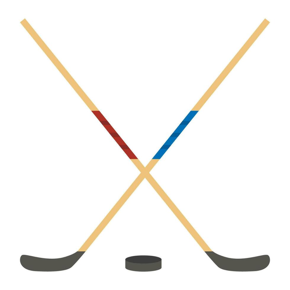 la glace le hockey des bâtons et palet plat icône. vecteur