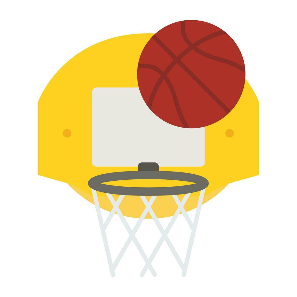basketball Balle et cerceau sur blanc Contexte. vecteur illustration