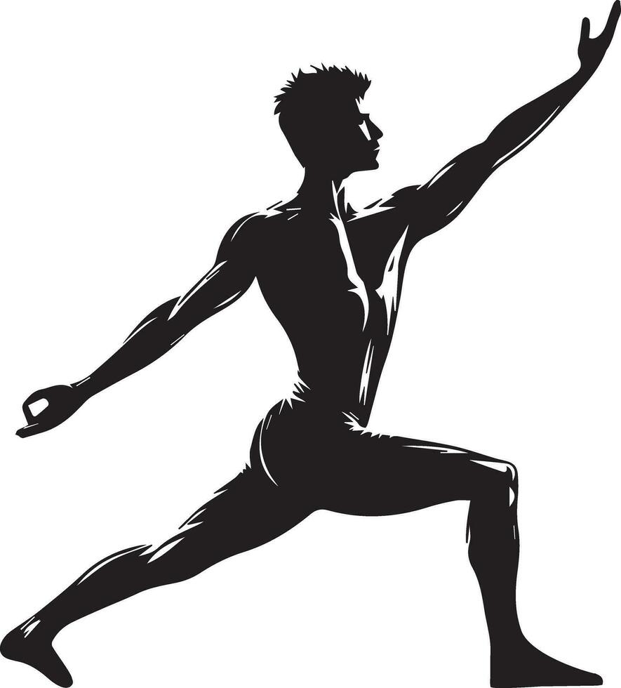 yoga guerrier pose vecteur silhouette illustration 11