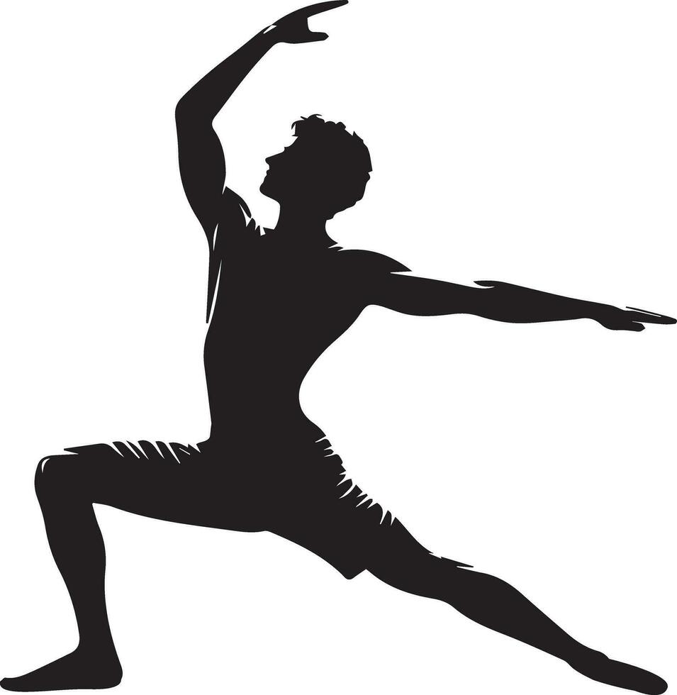 yoga guerrier pose vecteur silhouette illustration 16